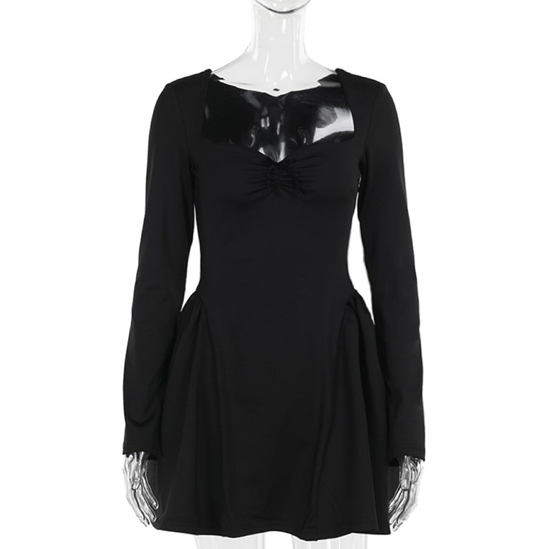 Women Fall Puffy Long Sleeve Bodycon Dress 5