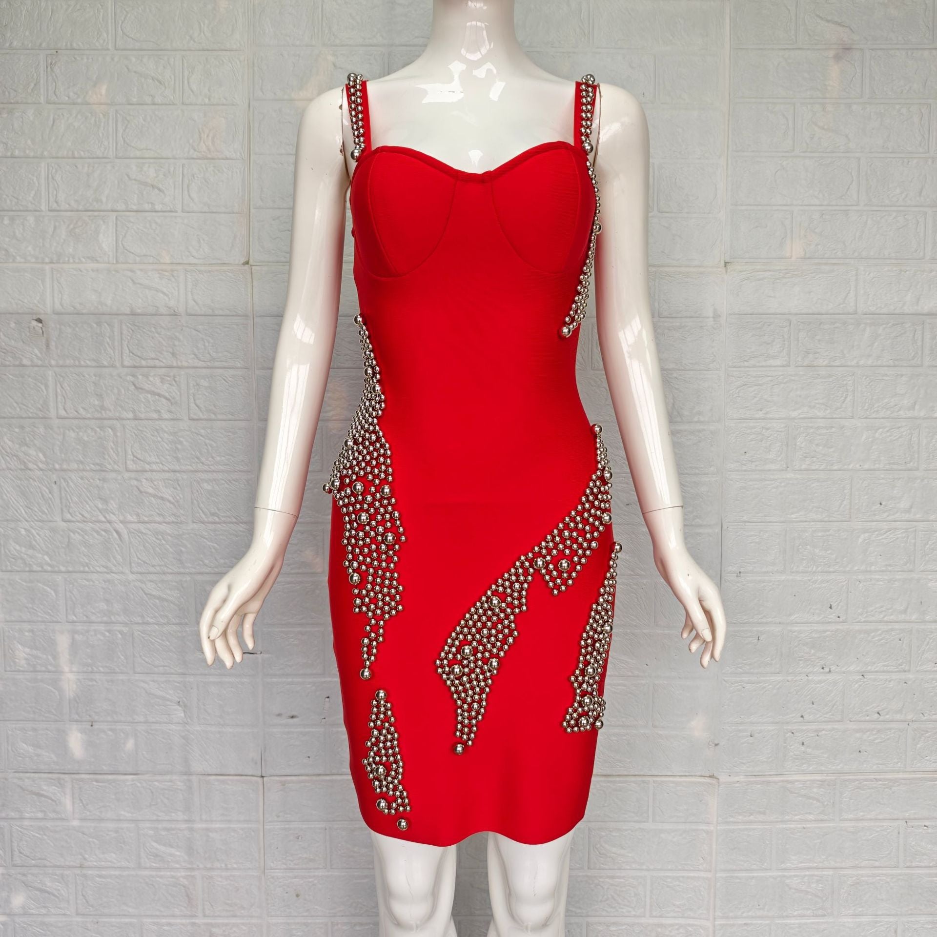 Sexy Sleeveless Beaded Chic Bandage Evening Gown 7