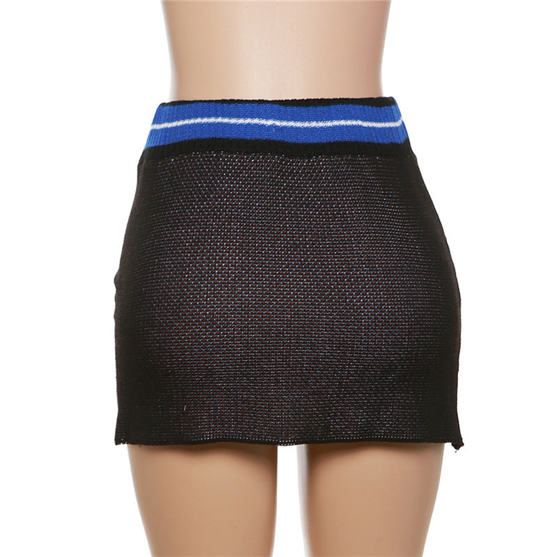 Women Letter Knitting Ribbed Top and Skirt two-piece set 57