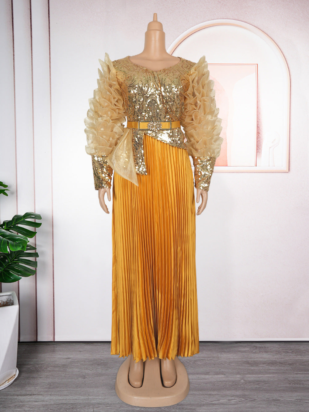 Plus Size Women Beaded Sequin Formal Party Dress 12