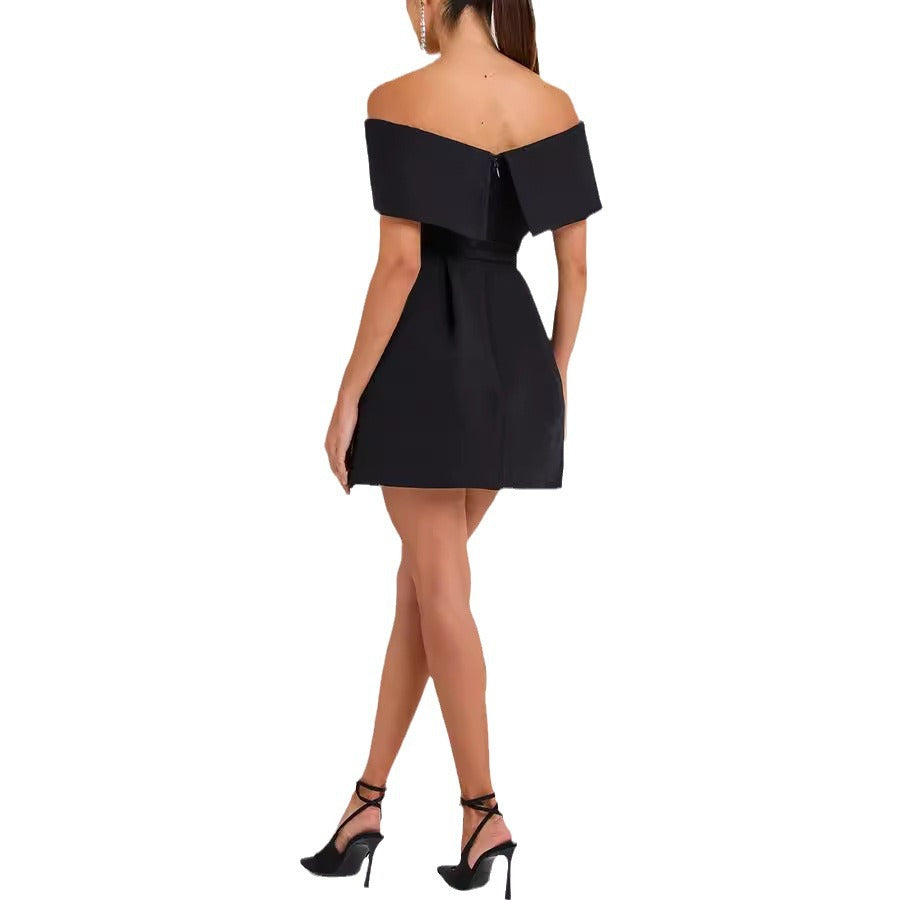 Women Belt Off Shoulder Party Dress 6