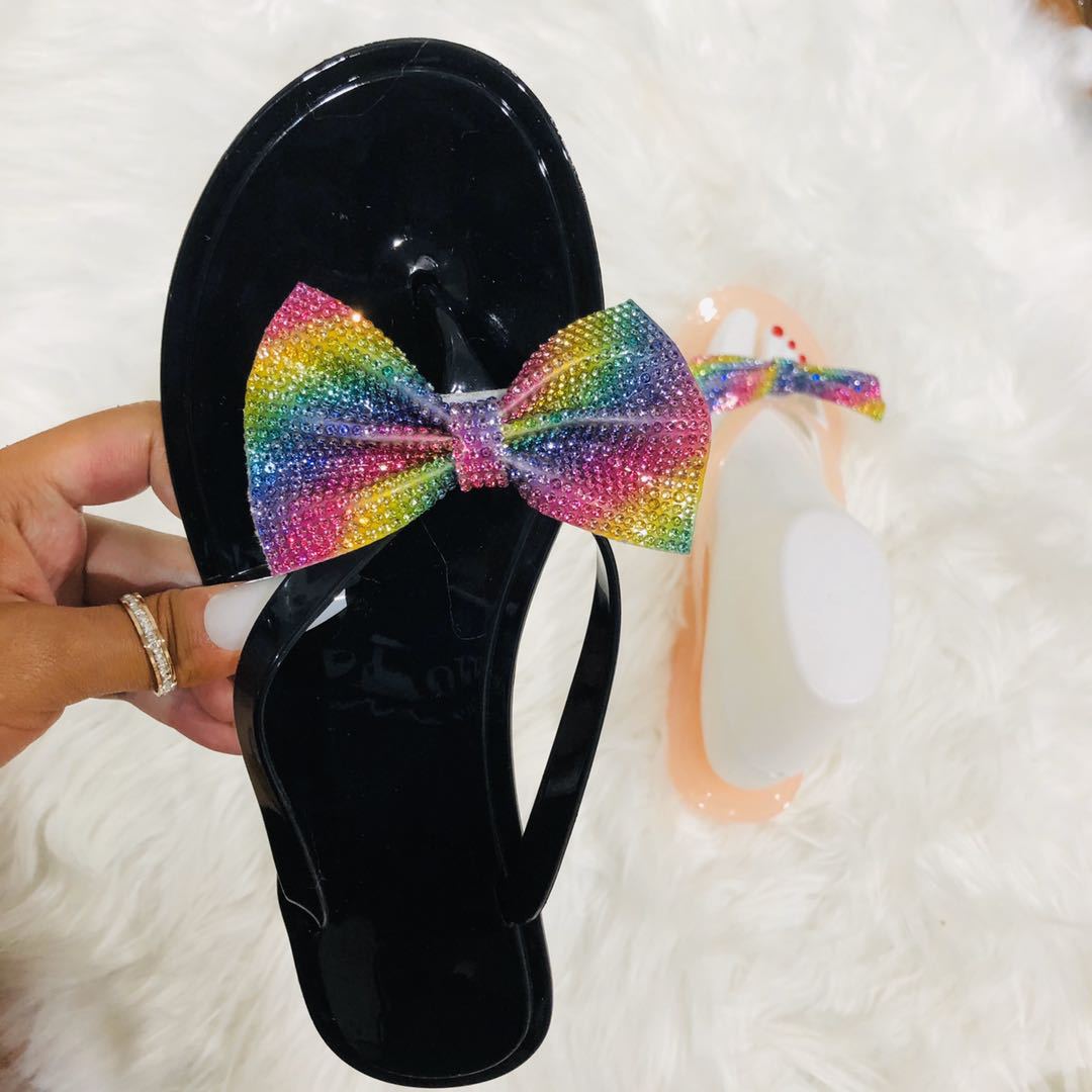 womenbow colored diamonds Slippers 15