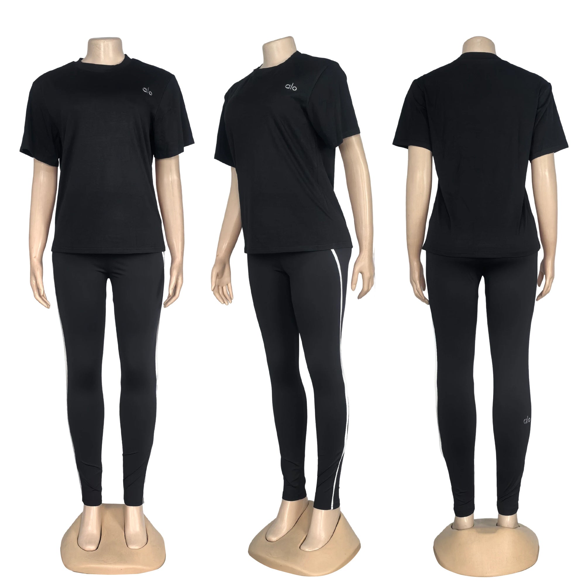 Yoga Wear Autumn Fashion Letter High Waist Yoga Pants Solid Color Sportswear Set 4