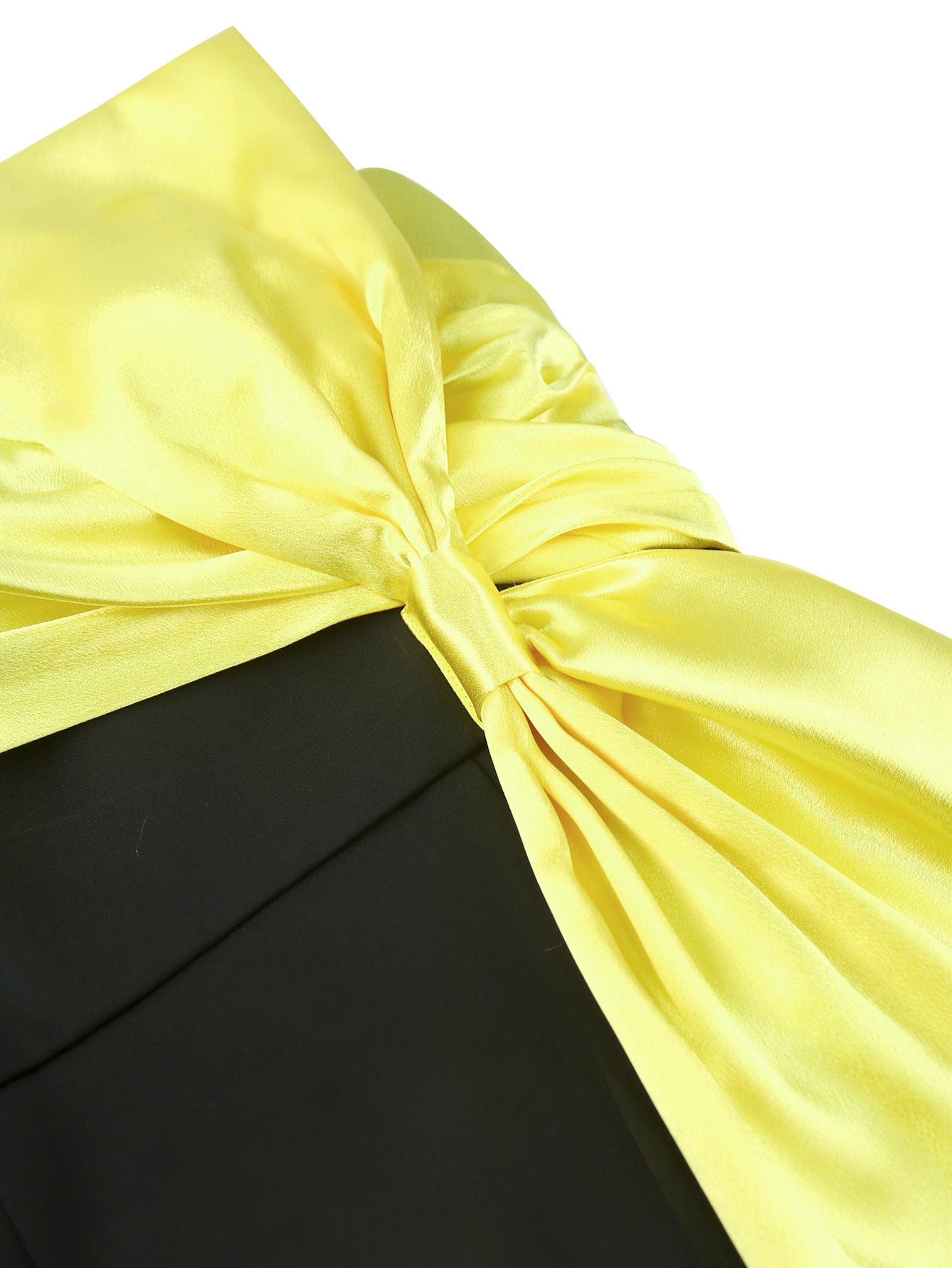 Women Sexy Contrast Strapless Bodycon Bow Evening Dress 12