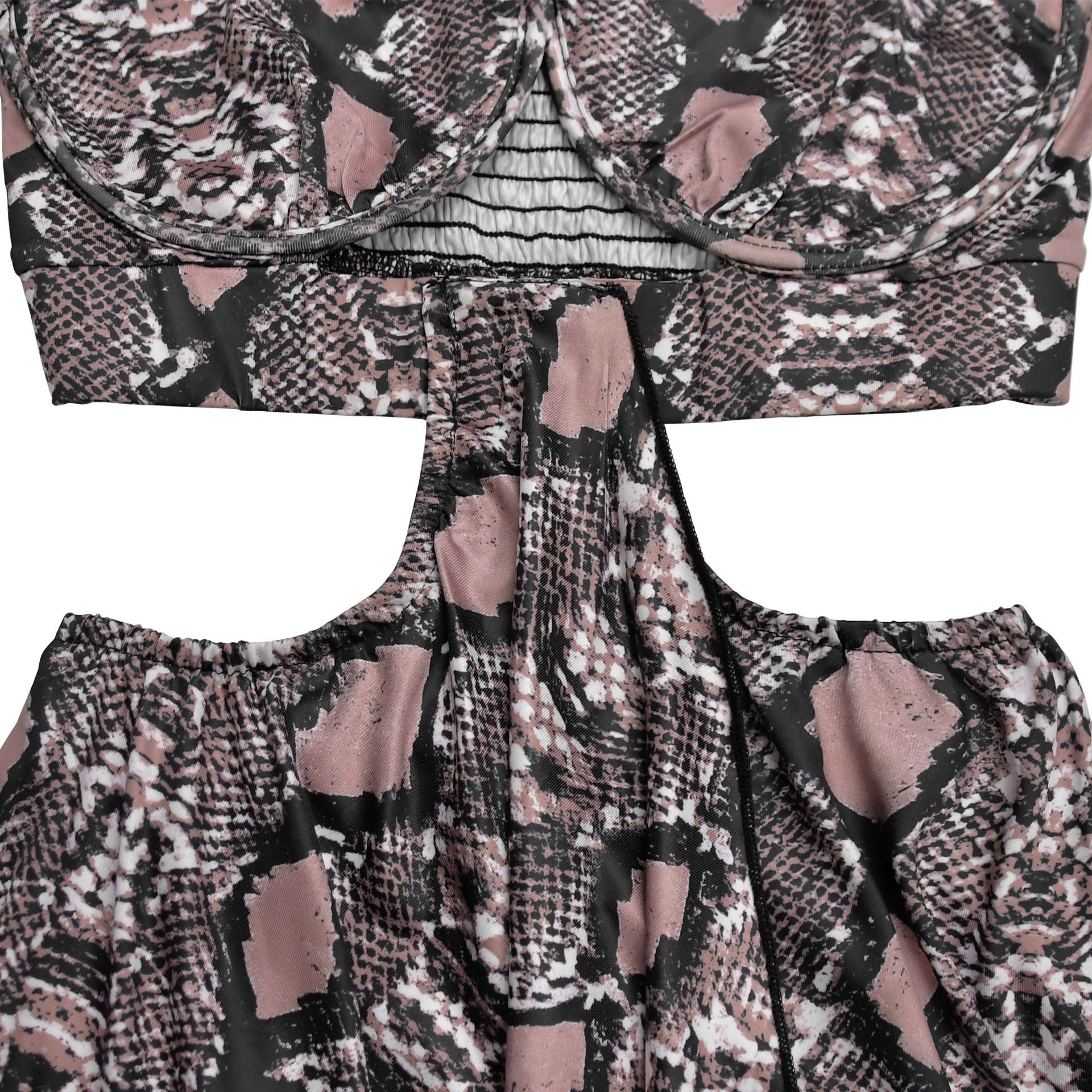 Fashion Women's Sexy Snake Pattern Print Strap Dress 14