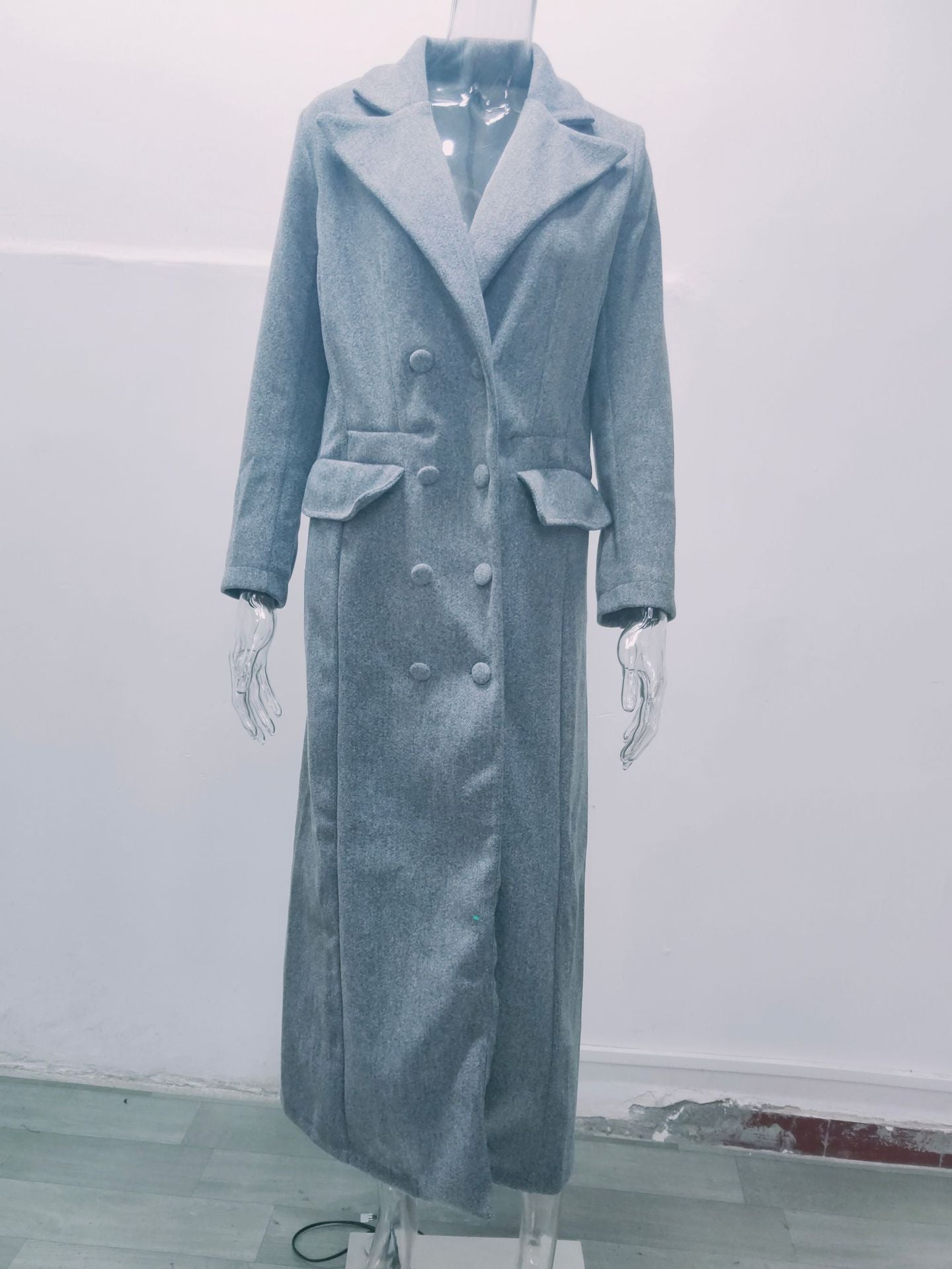 Women Vintage Turndown Collar Long Jacket 21