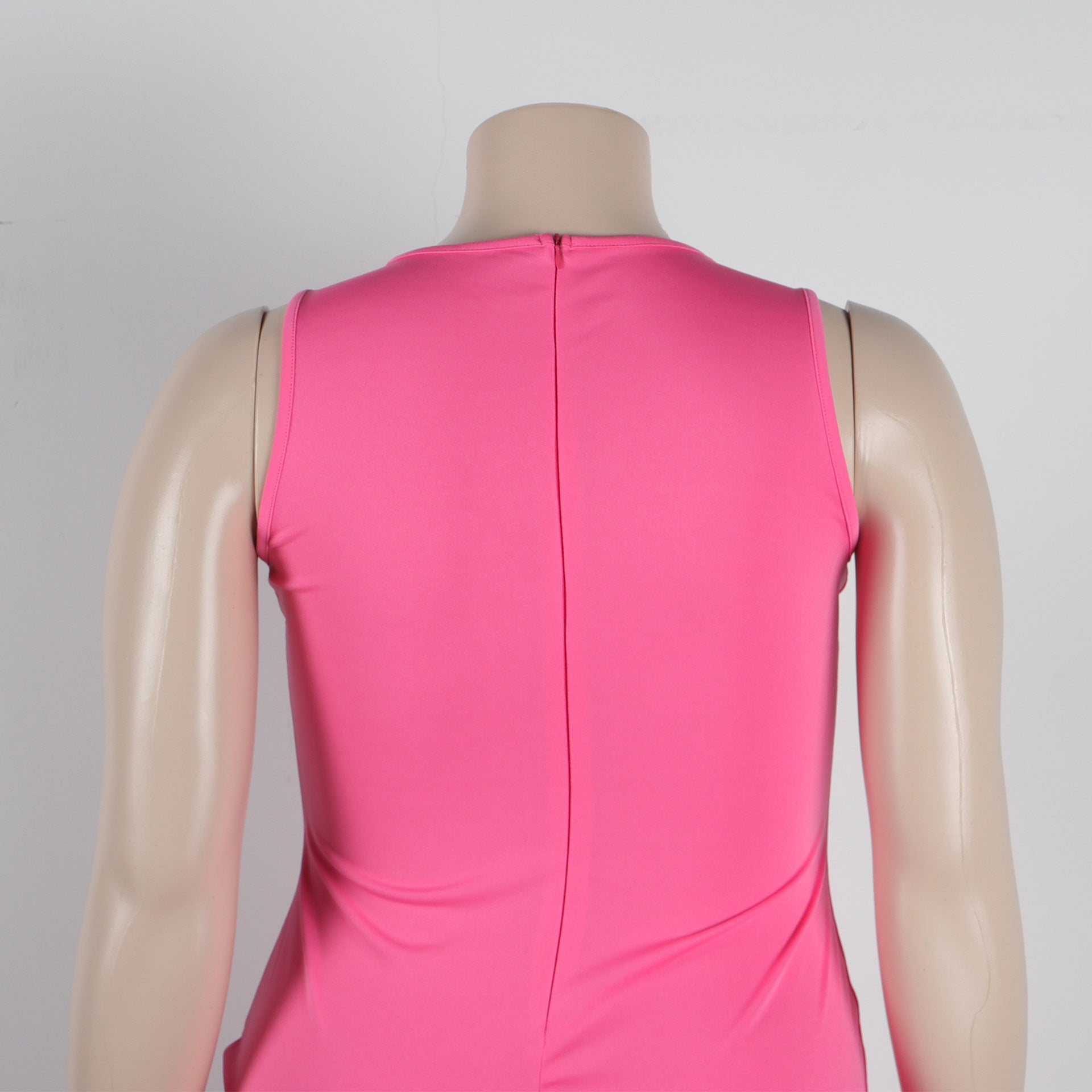 Women Casual Solid Sleeveless Feather Bodycon Dress 26