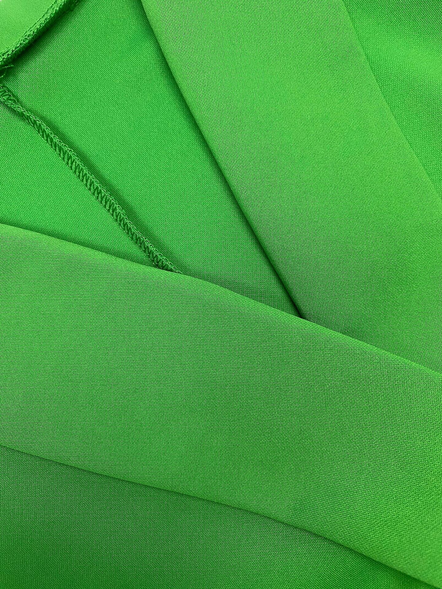 Plus Size Women Cross Turndown Collar Short Sleeve Solid Dress 6