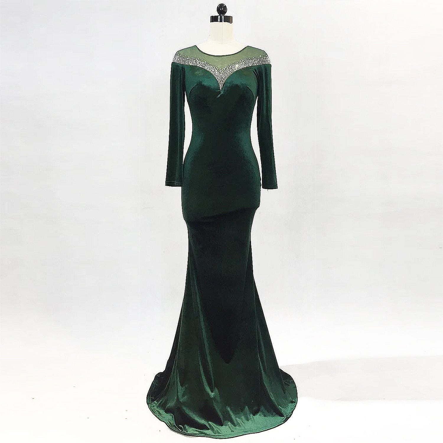 velvet Formal Party Evening Dress Winter Long Sleeve Corporate Annual Meeting Long Fishtail Party Dress 25