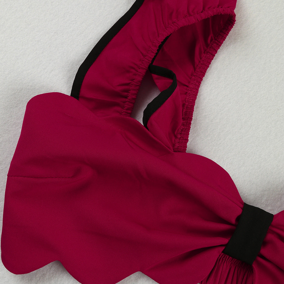 Women summer Holidays Solid sexy suspender Top and Casual Wide Leg Pants Two-Piece Set 7