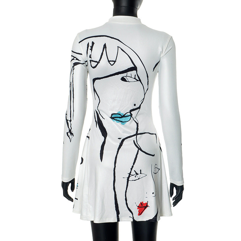 Women's Clothing Printing Casual Long-Sleeved Dress 6