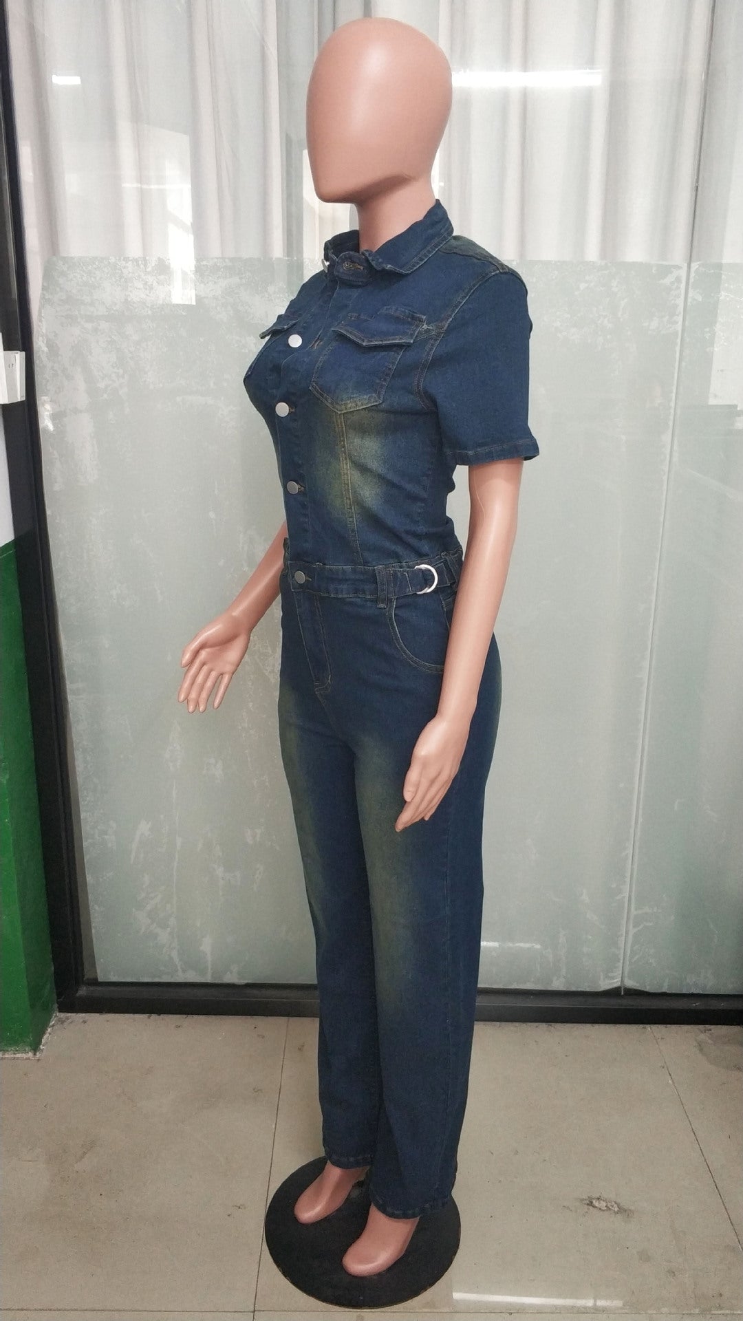 Women Stretchy Washed Denim Jumpsuits 9
