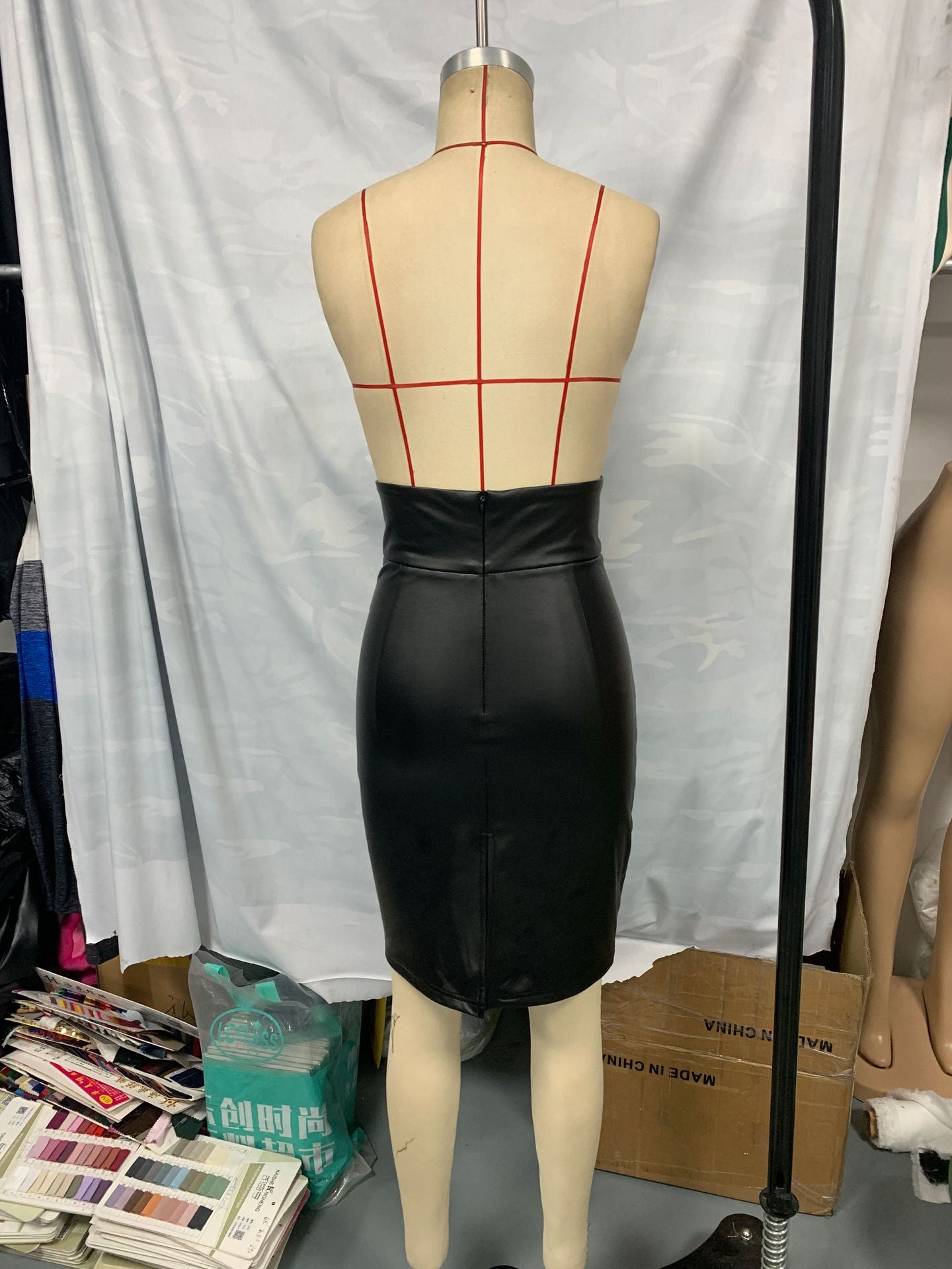 Women’s Trendy Metal PU Leather Skirt 7