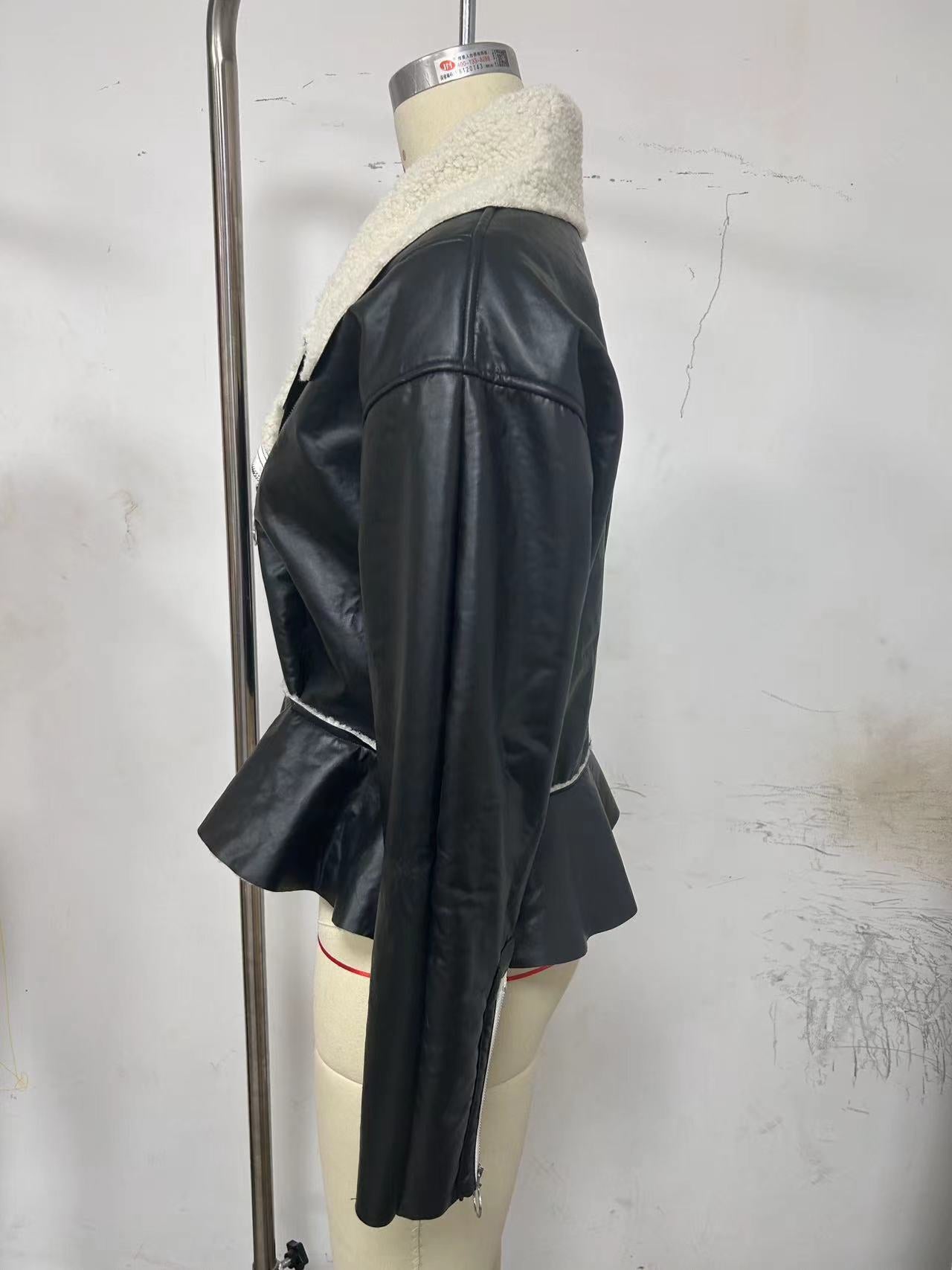 Autumn Winter Turndown Collar Fashion Women's Long-Sleeved Solid Color Jacket 17