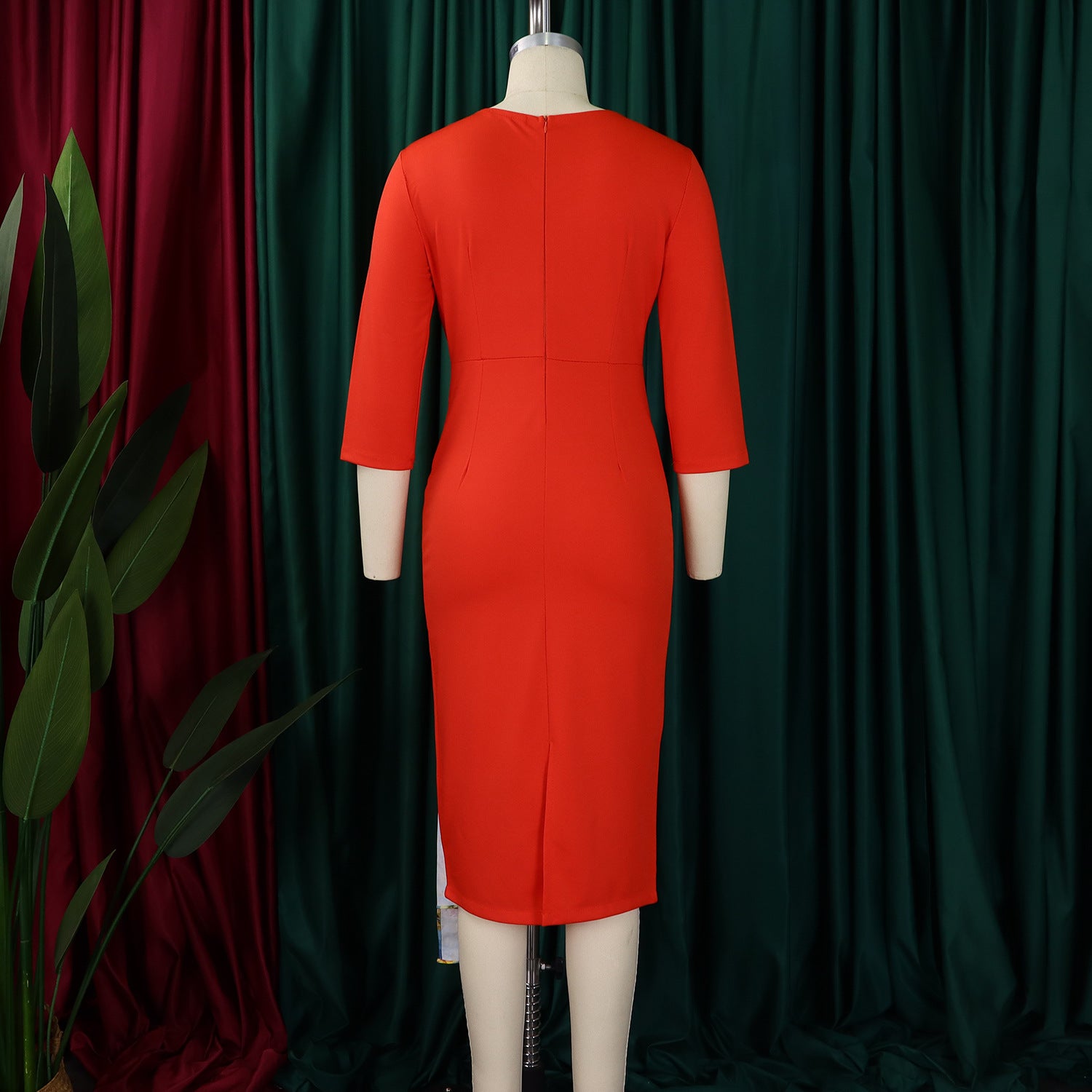 Plus Size Women's Chic OL Elegant Patchwork African Dress 12