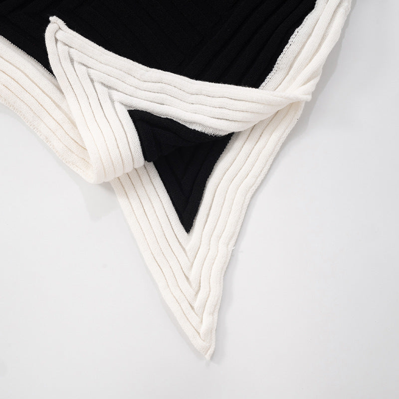 Women sexy contrast color Slash Shoulder Backless slit irregular dress 13