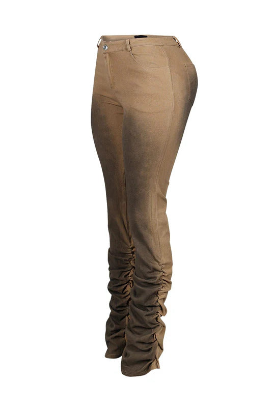 Women Sexy Retro Stacked Pants 11