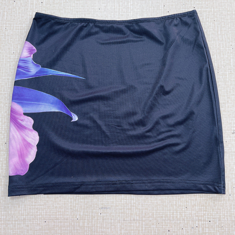 Women summer short-sleeved printed Top and Skirt two-piece set 16