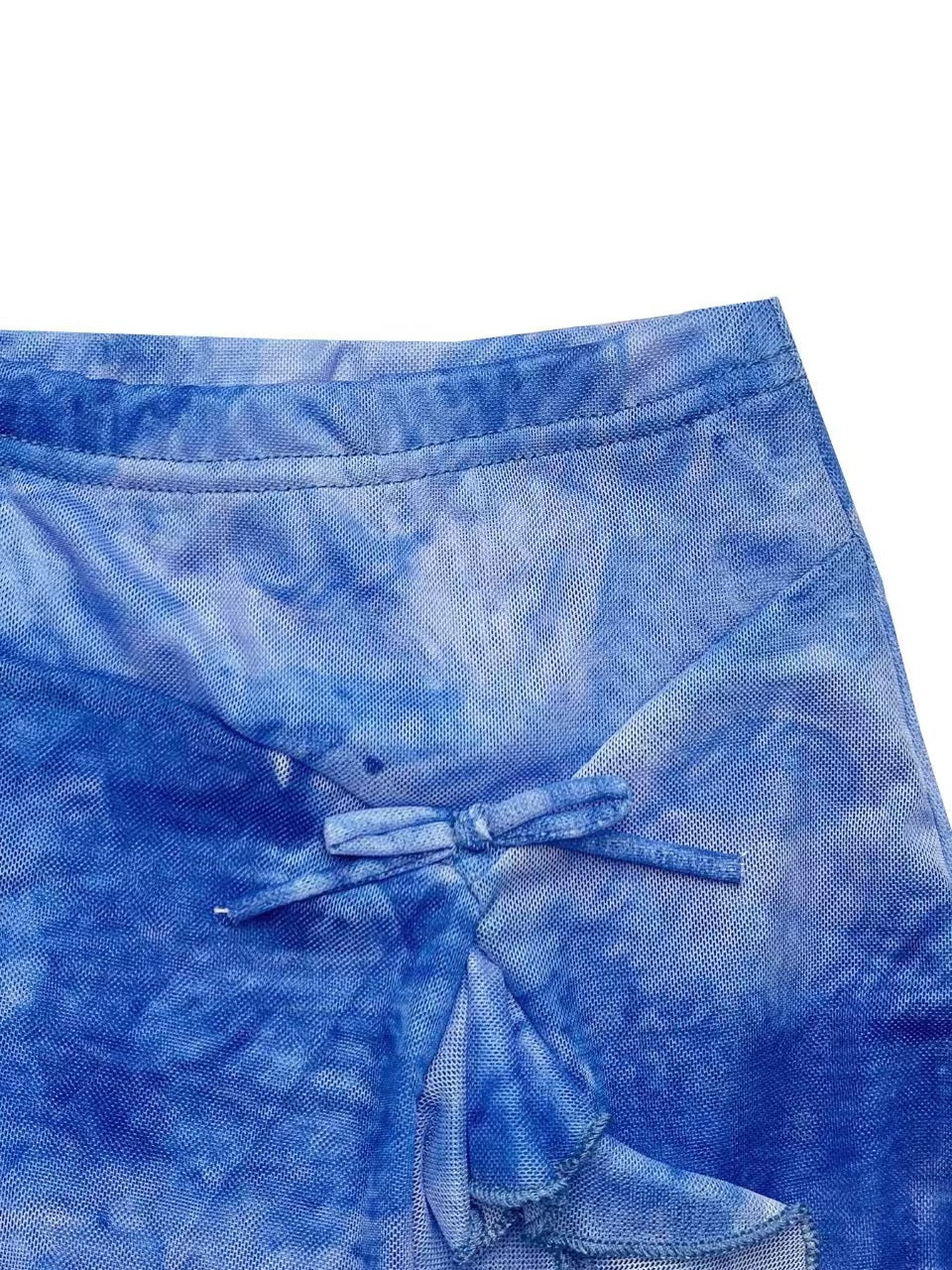 Women Two Mesh Sexy Camisole Top and Irregular Slit Skirt Two-Piece Set 22