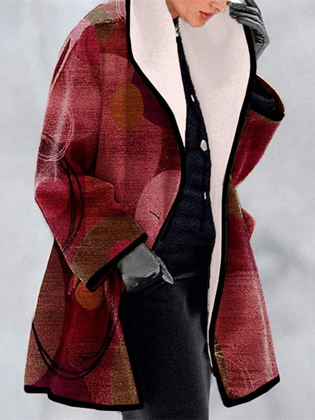 Plus Size Women Turndown Collar Loose Coat 6