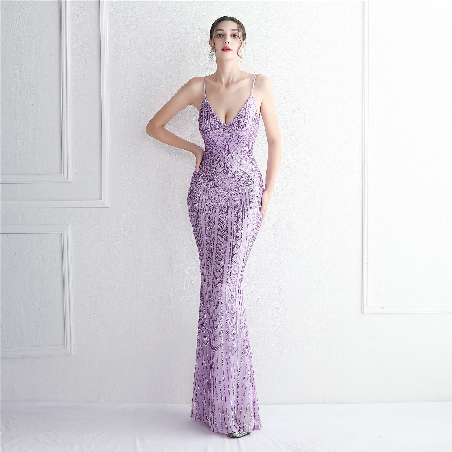 sequins Plus Size Fat Size Costume Formal Party Evening Dress 9