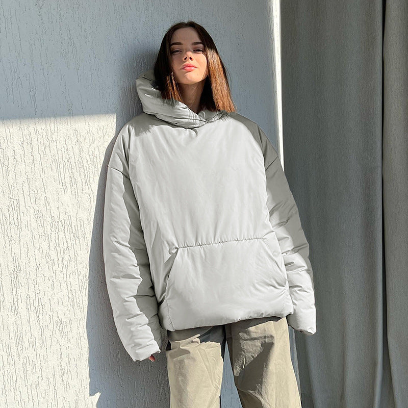 Women autumn and winter loose Padding hooded jacket 10