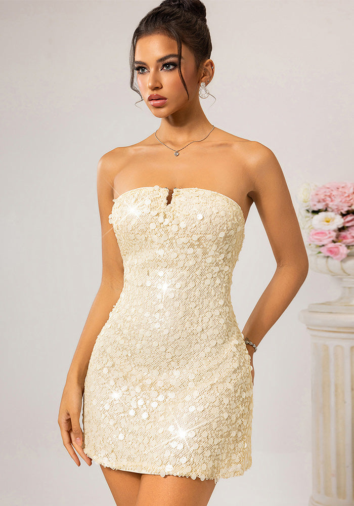 Sexy Low-Back Sequin Short Women's Party Dress