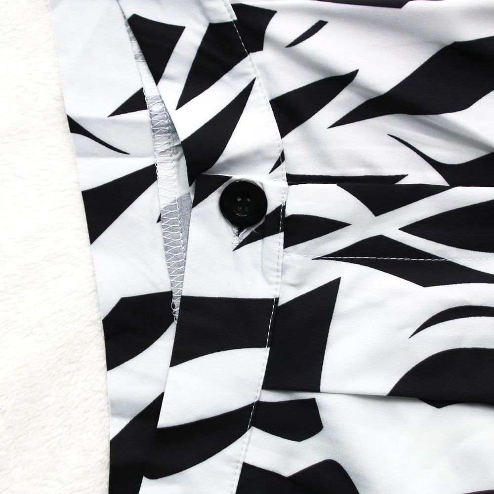 Women Irregular Printed Shirt and PantCasual Two-piece Set including Belt 23