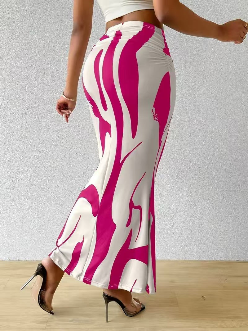 Women printed fishtail skirt 7