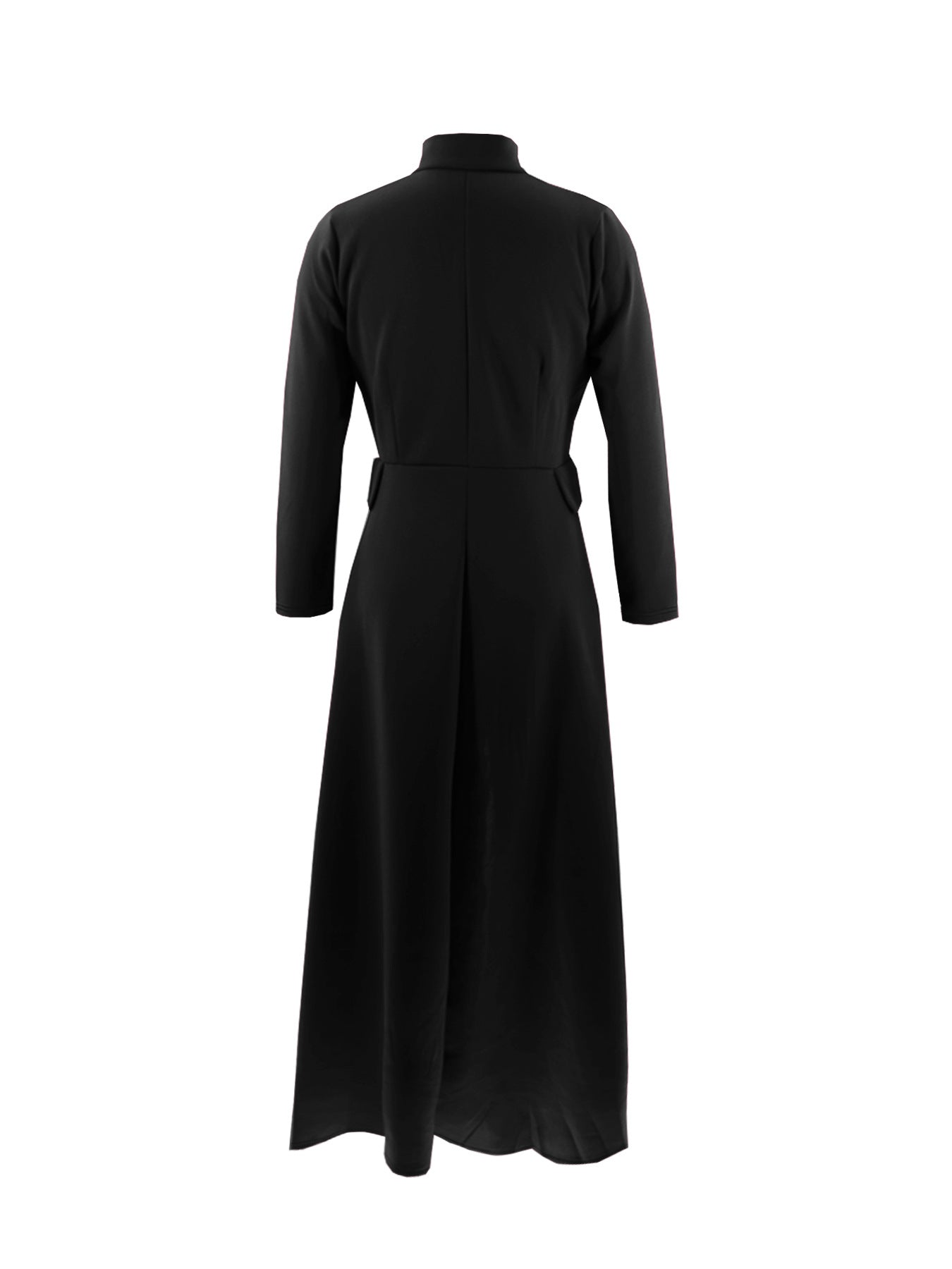 Women Long Sleeve Turtleneck Zipper Fake Pocket Irregular Dress 33