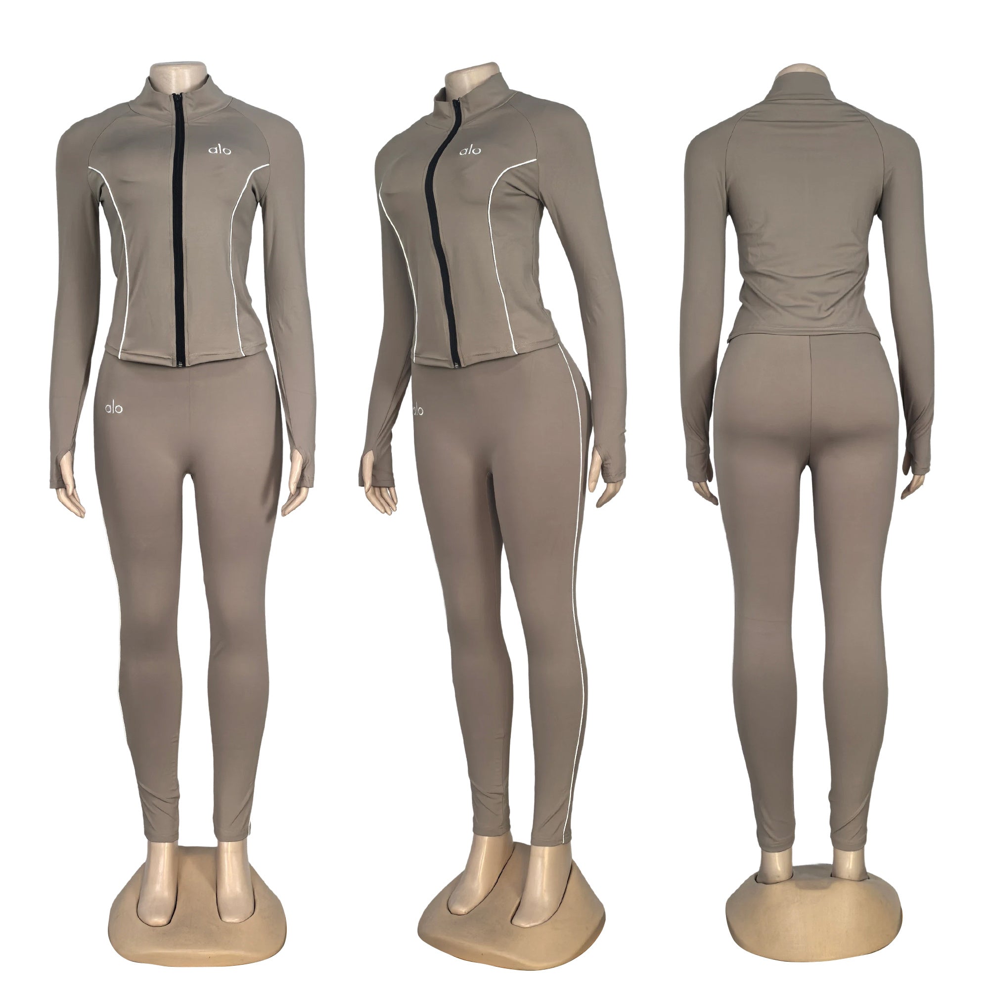 Women Contrast Color Yoga Running Wear Three-Piece Set 8