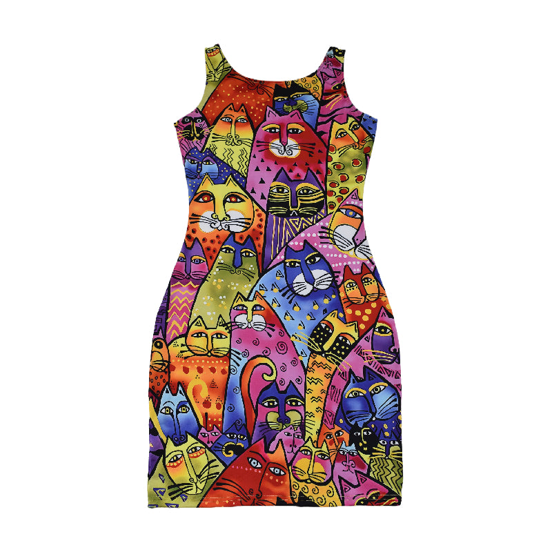 Sexy Fahionable Print Straps Bodycon Dress 5