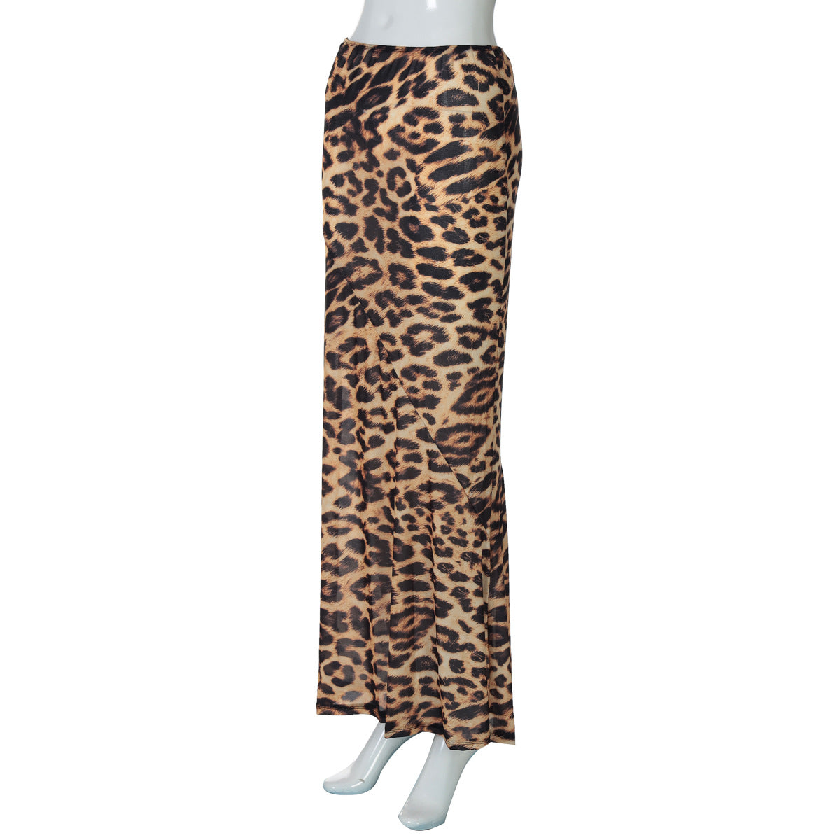 Women Summer Sexy Leopard Mesh See-Through Skirt 8
