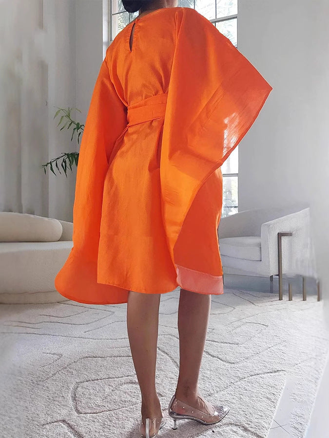 Oversized Batwing Sleeve Party Dress
