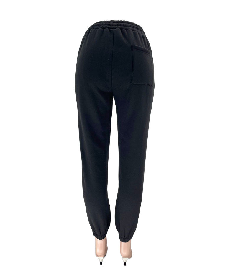 Women Autumn and Winter Solid Hoodies and Casual Hoodies Two-piece Set 24