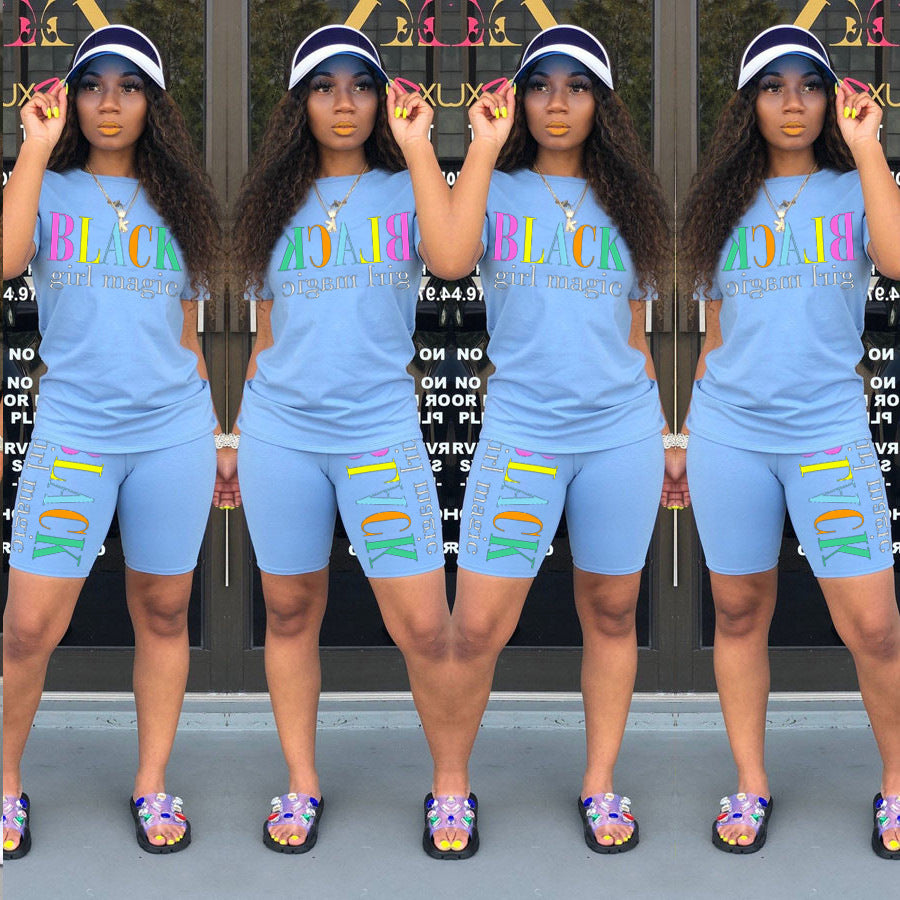 Summer fashionable solid color two-piece fashion casual shorts set 3