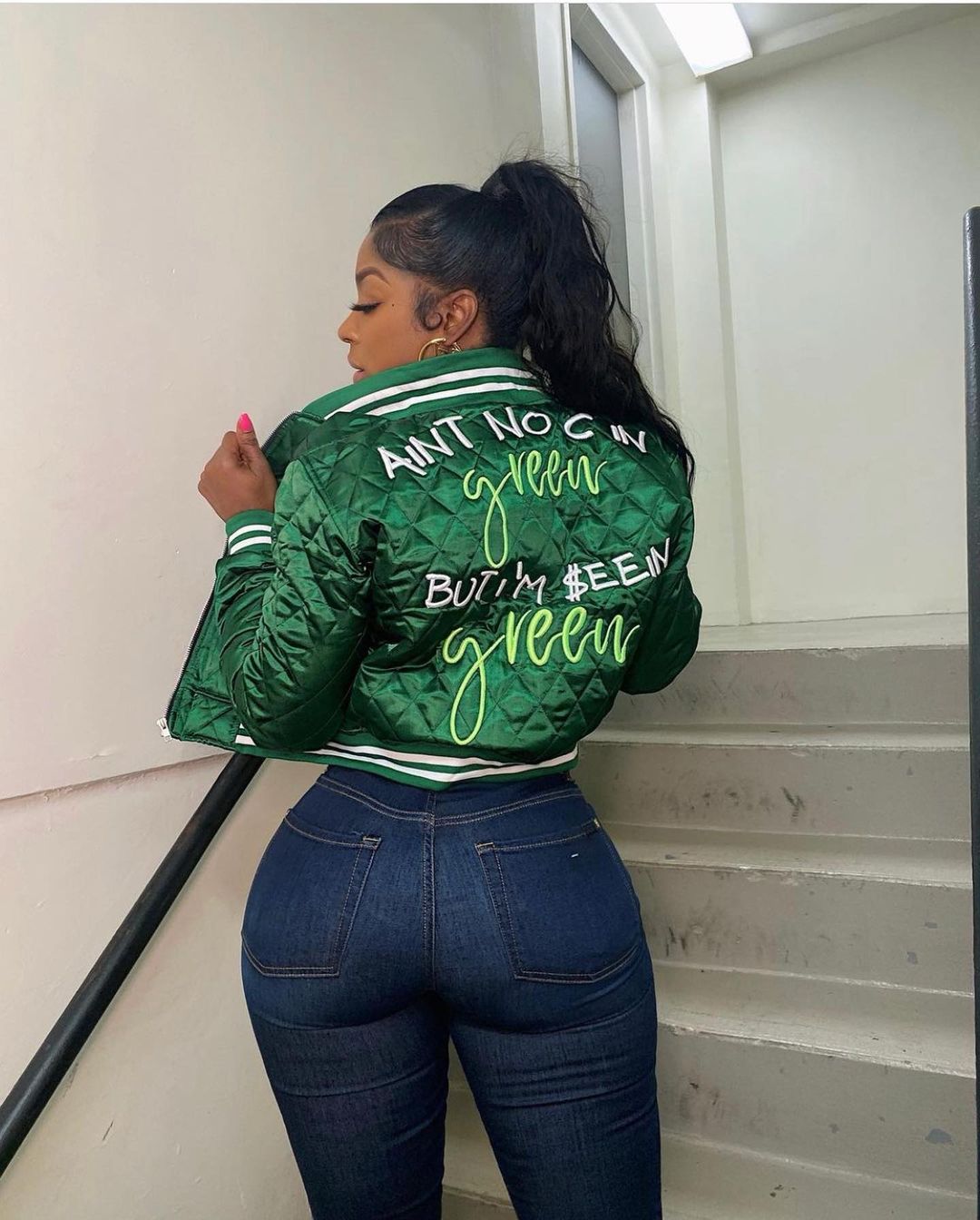 Women Casual Letter Embroidered Padded Jacket 5