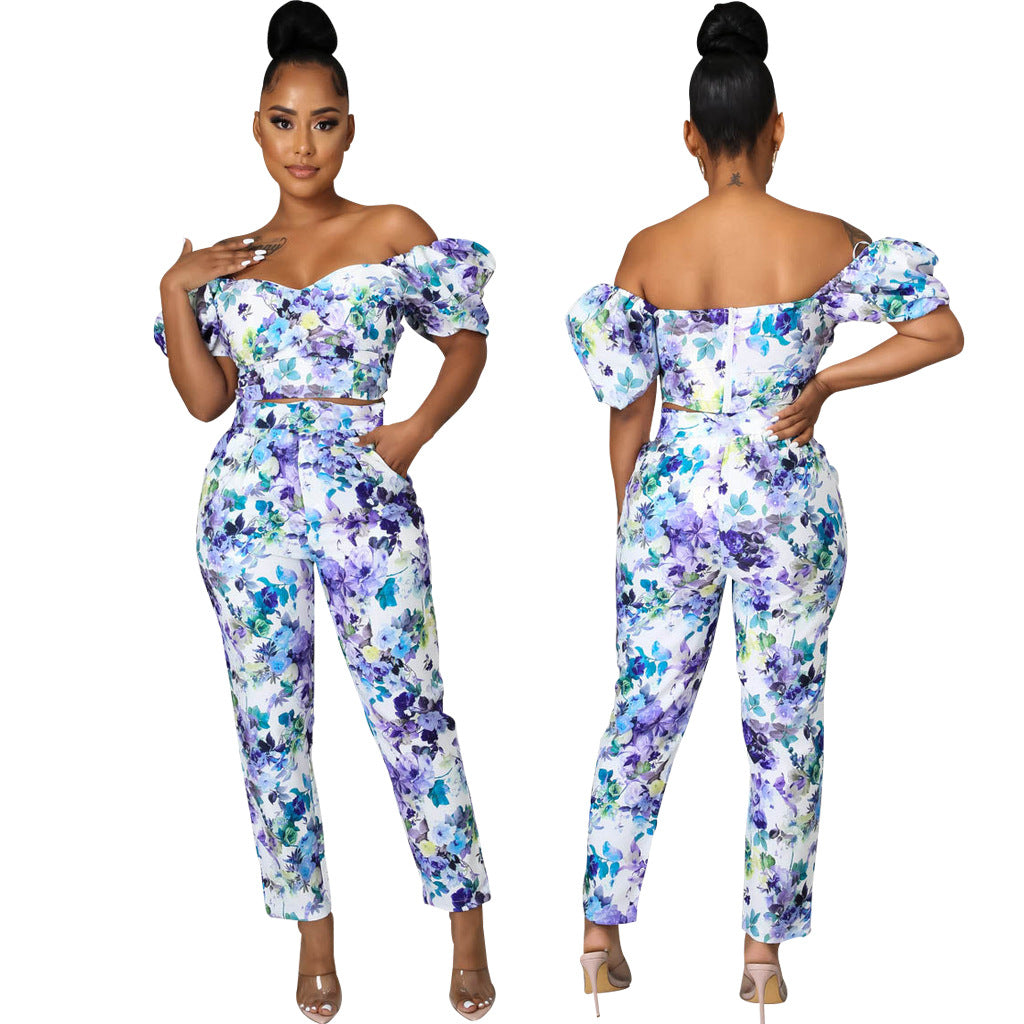 Women's Print Sexy Fashion Two-Piece Pants Set 7