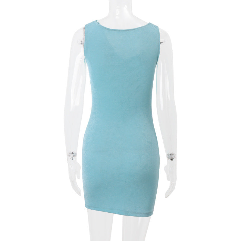 Women's Summer Fashion Sexy Holiday Solid Bodycon Dress 8