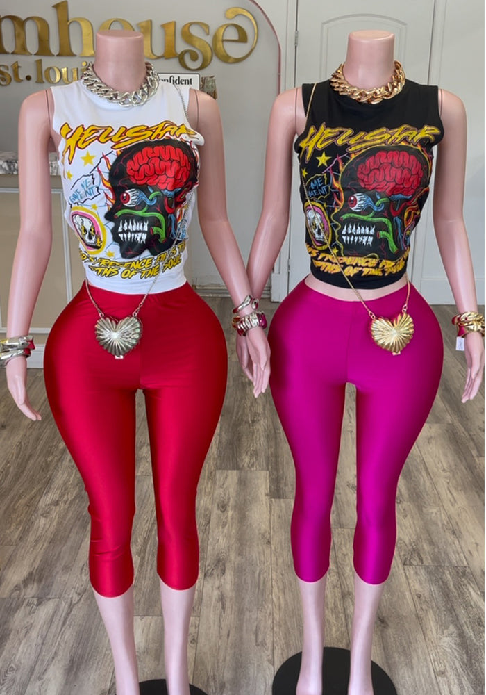 Cartoon Printed Sleeveless Tank Top Shorts Two Piece Set 4