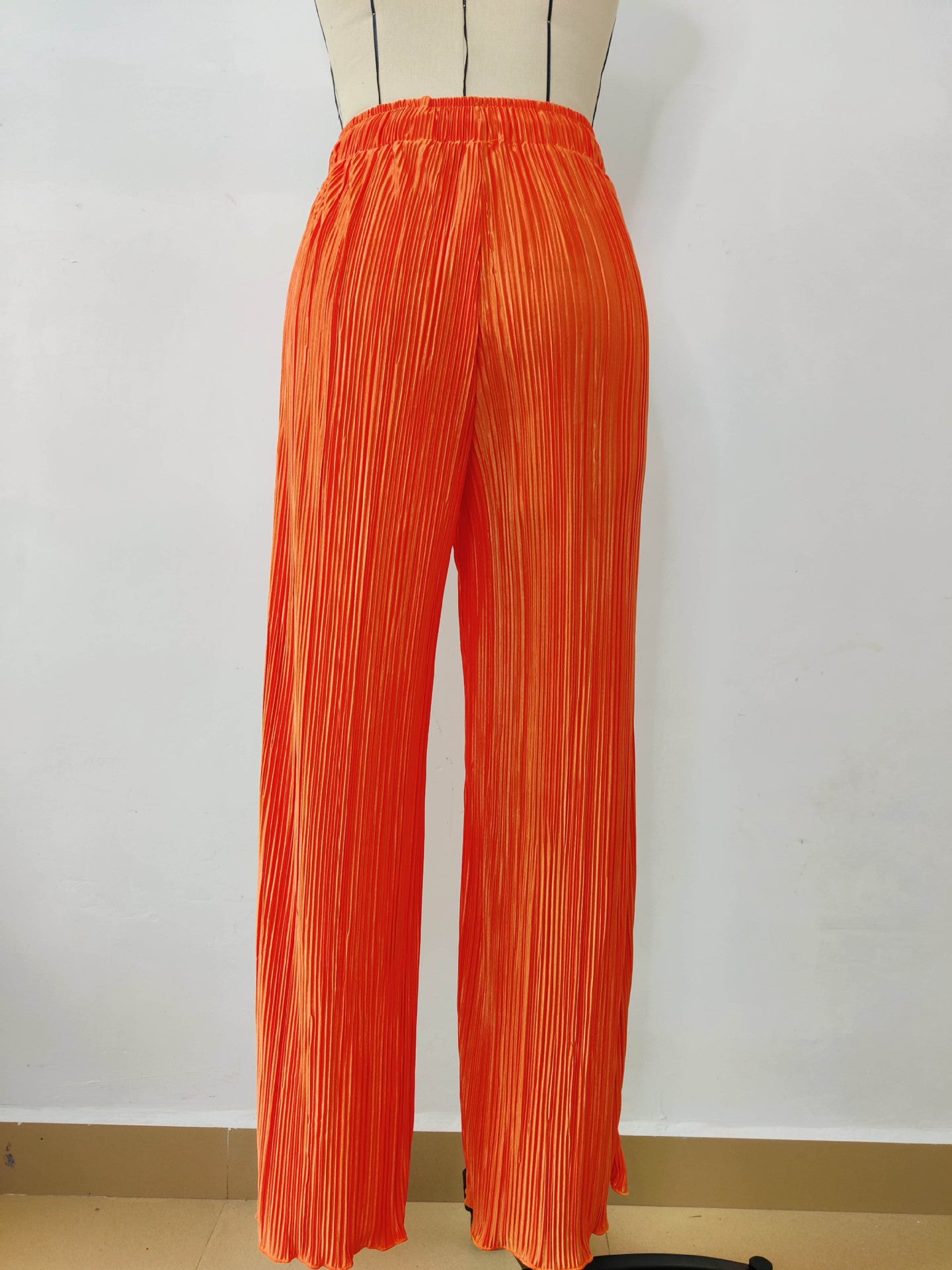 Women's Pleated Spring And Autumn Trousers Elastic Waist Loose Pants 14