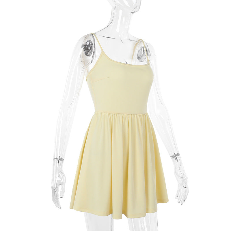 Women Casual Suspender Backless Dress 9