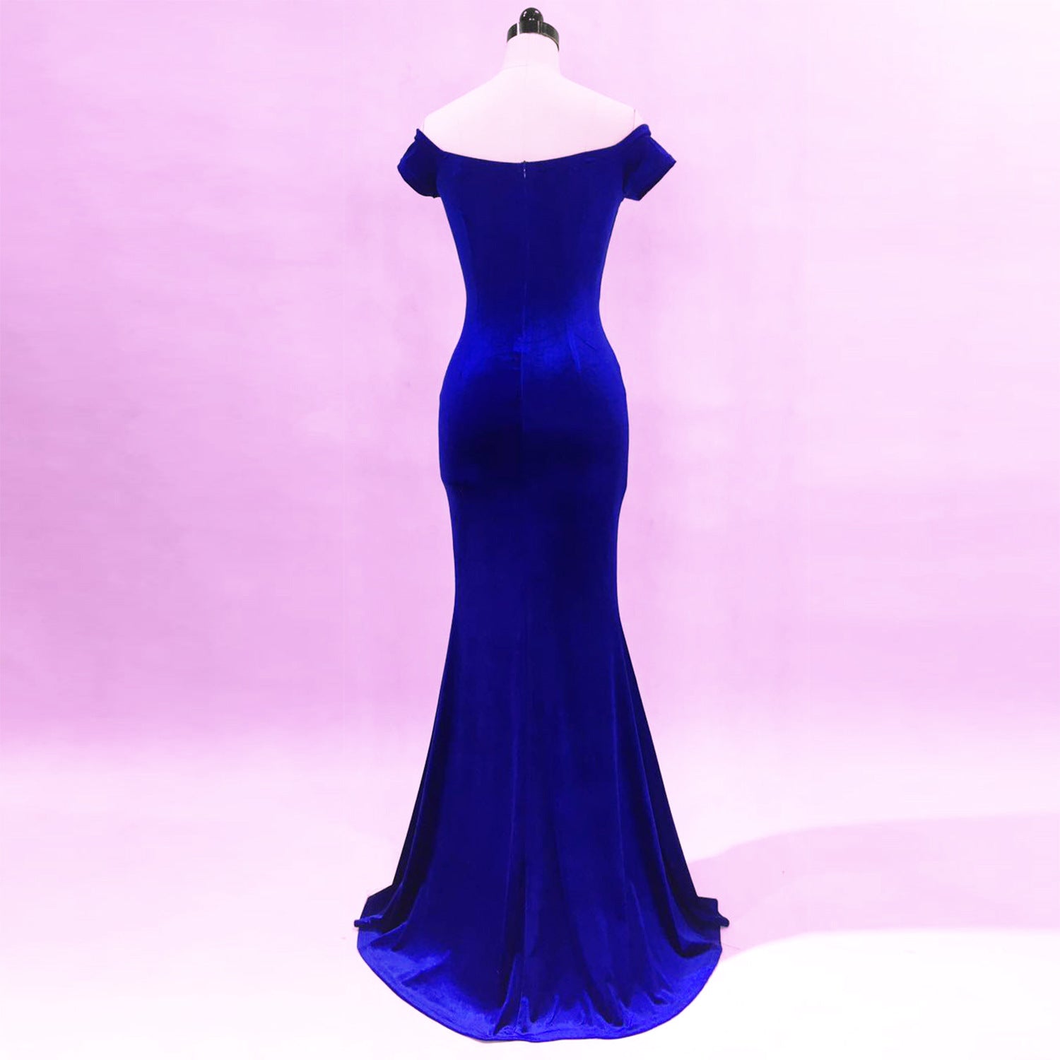 sexy off shoulder mermaid long velvet Formal Party evening dress 13
