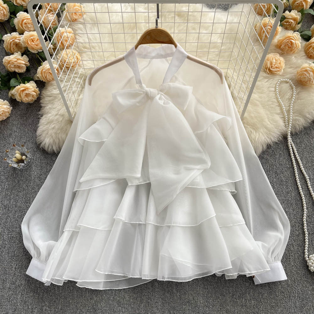 Luxury Women's Spring Elegant Chic Sweet Long-Sleeve Chiffon Blouse