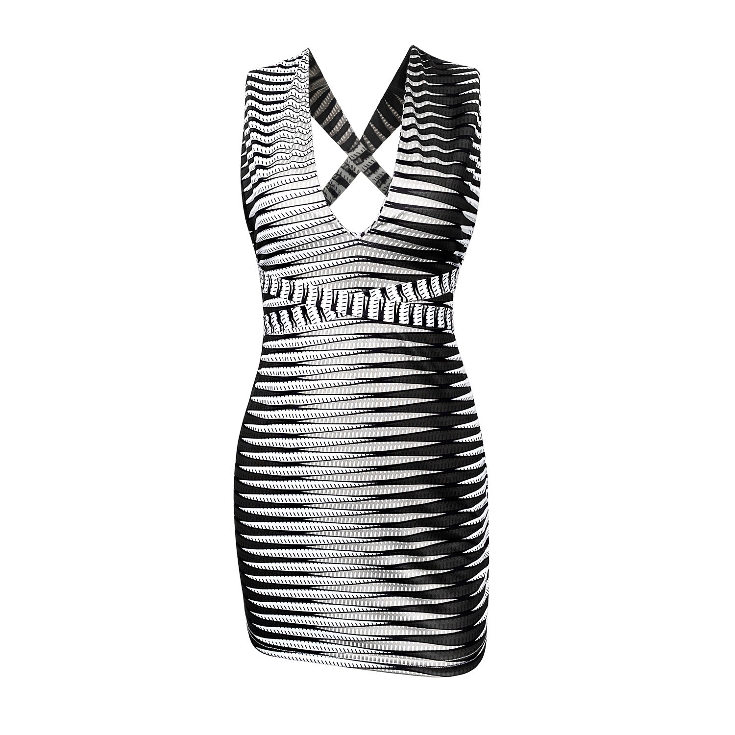 Women Summer Lace-Up Sleeveless Backless Mini Dress 12