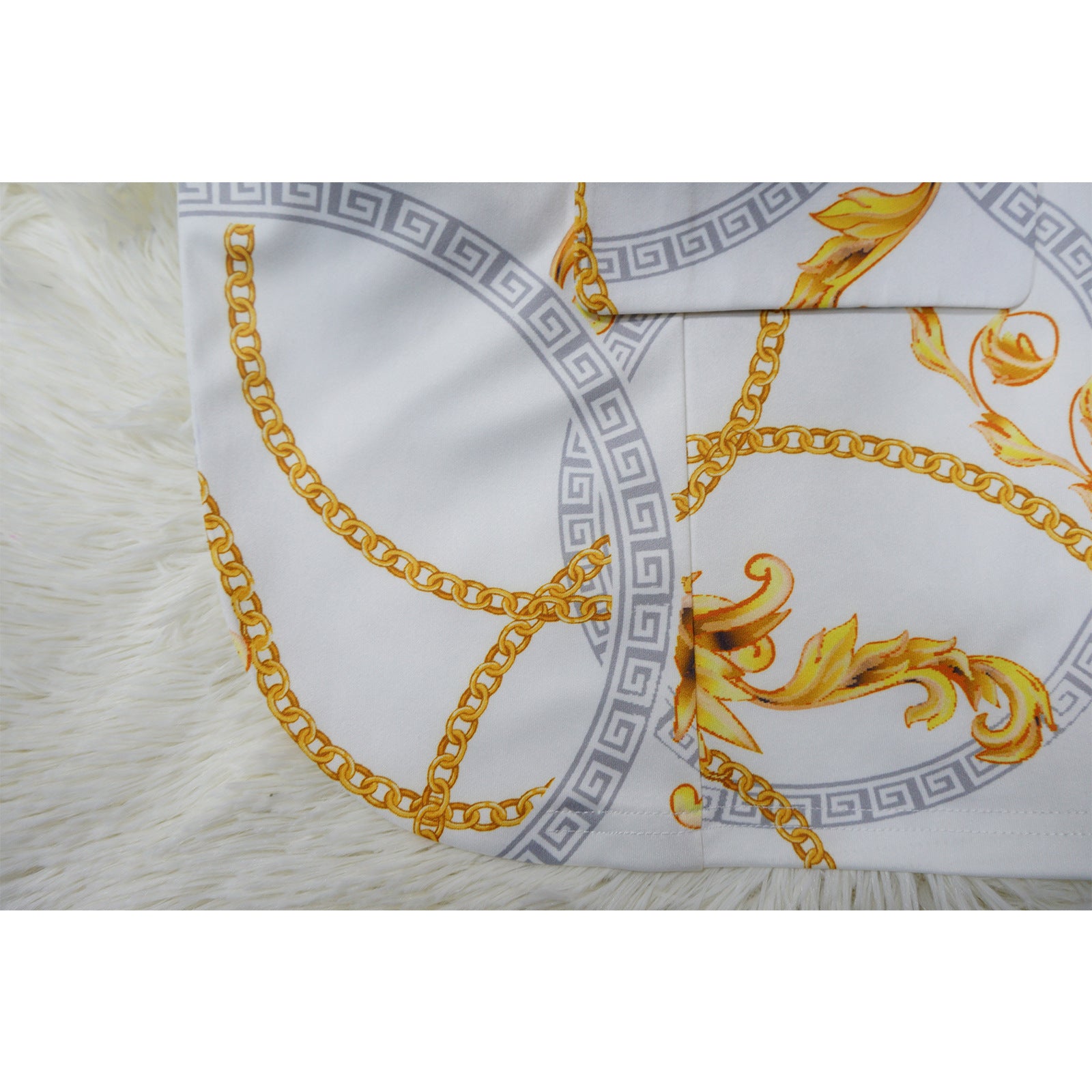 Fashionable Women's Turndown Collar Long Sleeve Printed Suit Two Piece Set 14