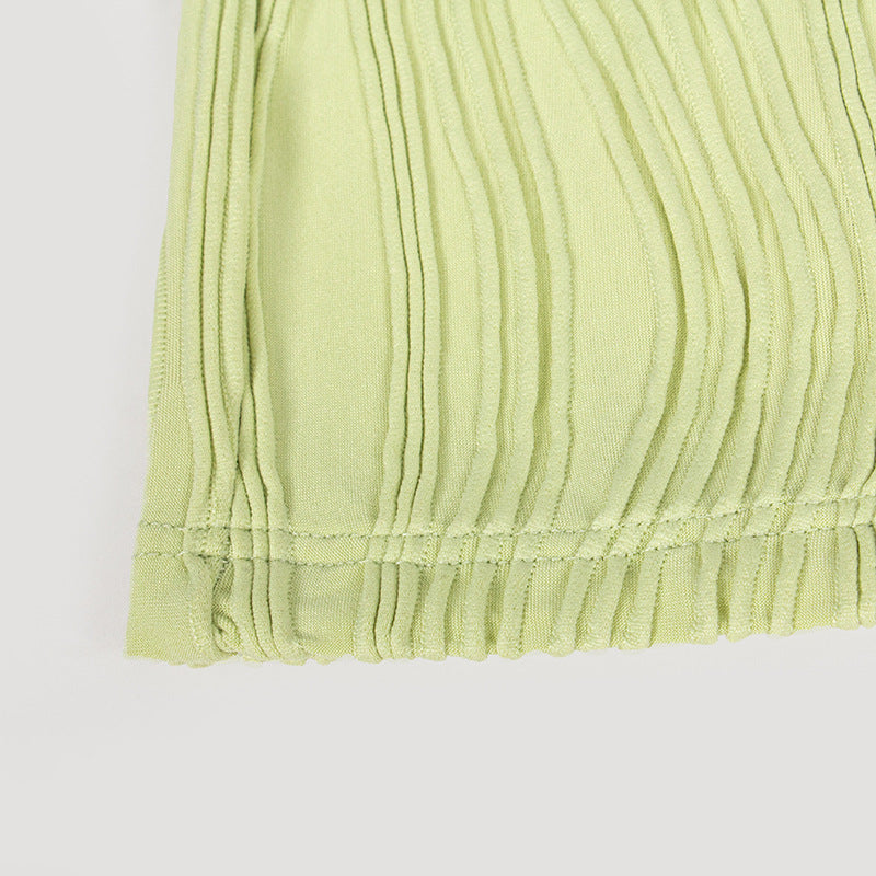 Women summer Solid Strapless Top and Bodycon Long Skirt two-piece set 14