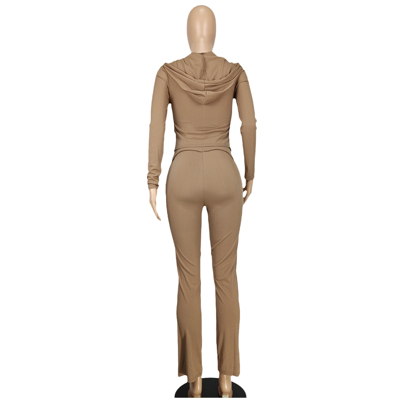 Women's Fashion Casual Ribbed Hooded Two-Piece Pants Set 21