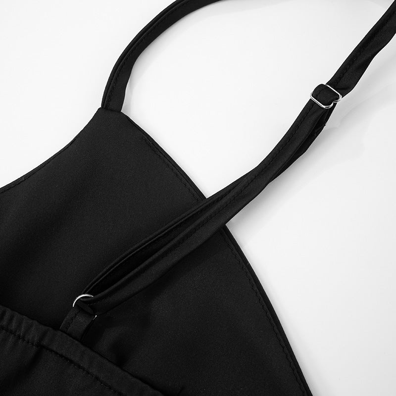 Women Summer Sexy Suspender Drawstring Patchwork Lace Bodycon Dress 19