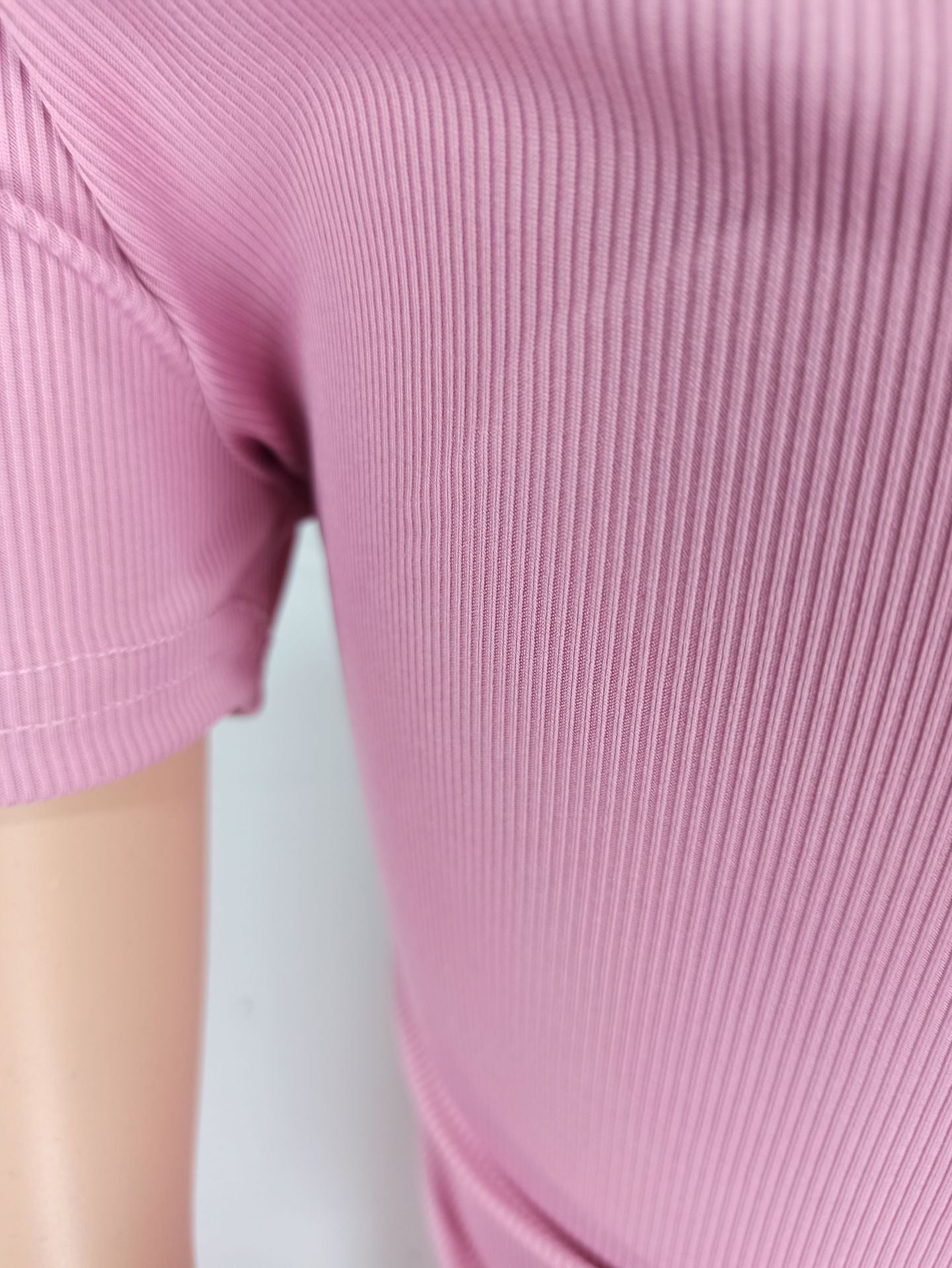 Women Sexy Solid Short Sleeve Top and Pant Two-piece Set 27